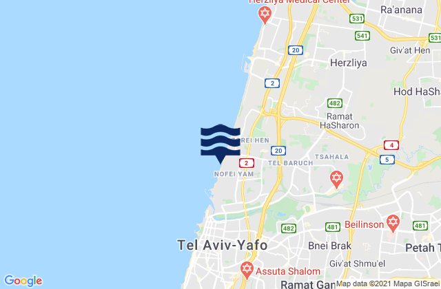 Neẖalim, Israelの潮見表地図