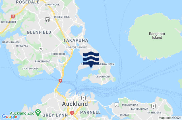 Ngataringa Bay, New Zealandの潮見表地図