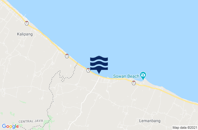 Ngujuran, Indonesiaの潮見表地図