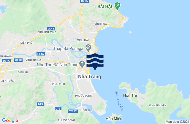 Nha Trang, Vietnamの潮見表地図