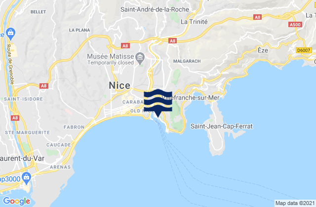 Nice Port, Franceの潮見表地図