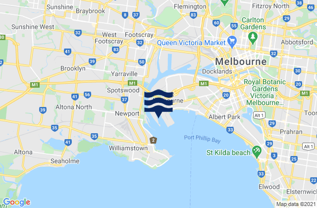 Niddrie, Australiaの潮見表地図
