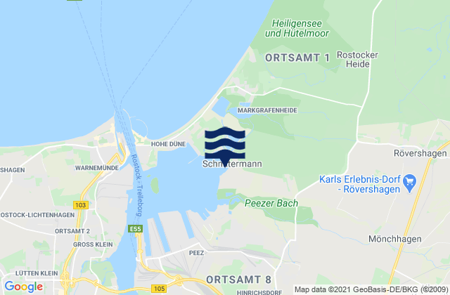 Nienhagen, Germanyの潮見表地図