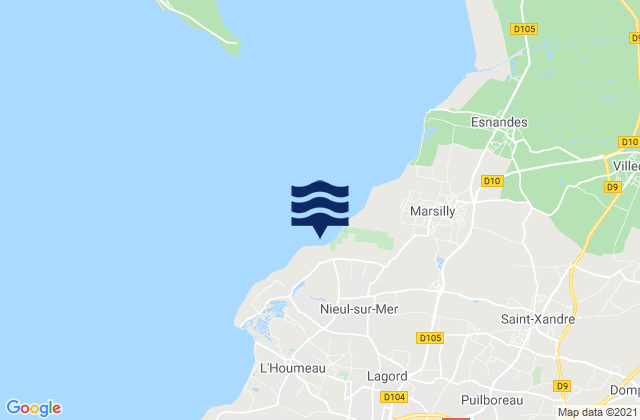 Nieul-sur-Mer, Franceの潮見表地図