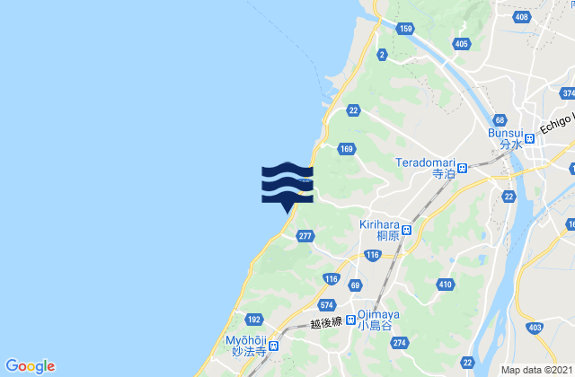 Niigata-ken, Japanの潮見表地図