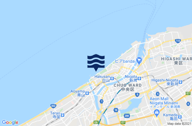 Niigata-shi, Japanの潮見表地図