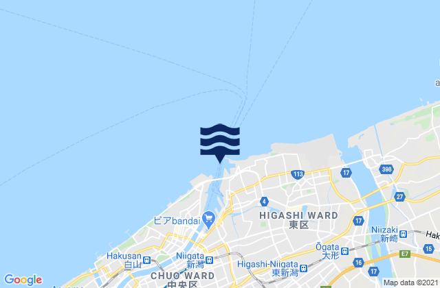 Niigata Ko, Japanの潮見表地図