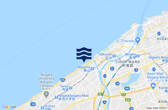 Niigata, Japanの潮見表地図