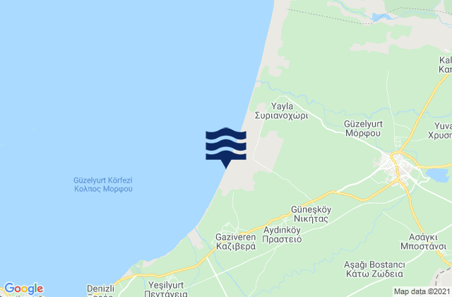 Nikítas, Cyprusの潮見表地図