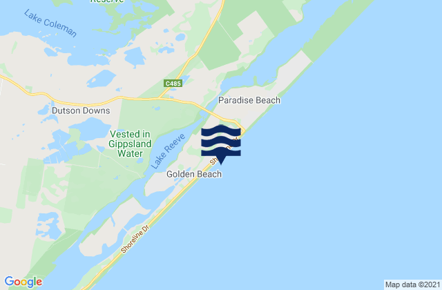 Ninety Mile Beach, Australiaの潮見表地図