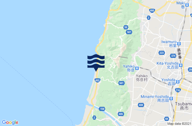 Nishikanbara-gun, Japanの潮見表地図