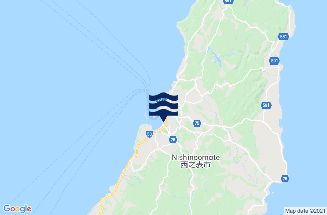 Nishinoomote Shi, Japanの潮見表地図
