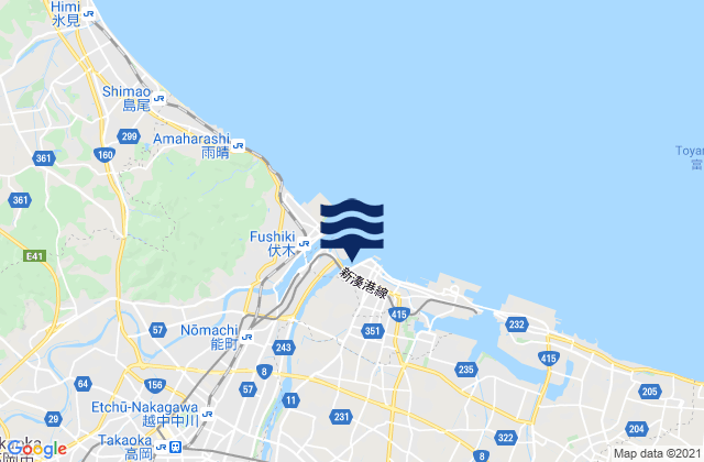 Nishishinminato, Japanの潮見表地図