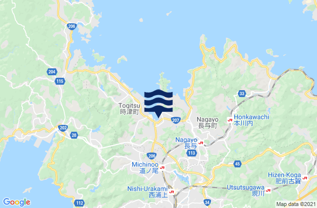 Nishisonogi-gun, Japanの潮見表地図