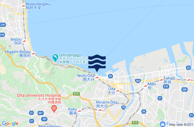 Nisi-Oita, Japanの潮見表地図