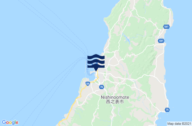 Nisinoomote, Japanの潮見表地図