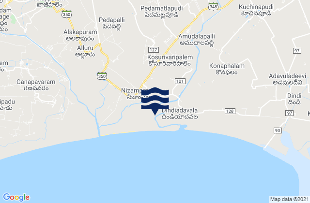 Nizampatam, Indiaの潮見表地図
