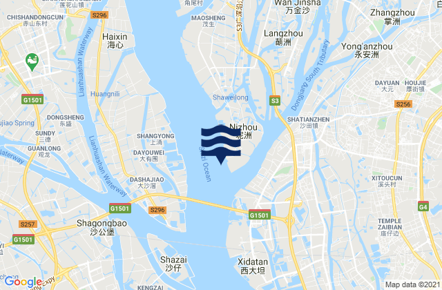 Nizhou Tou, Chinaの潮見表地図