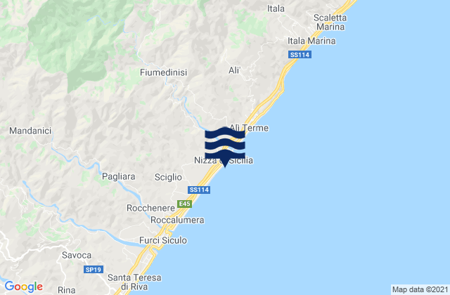 Nizza di Sicilia, Italyの潮見表地図