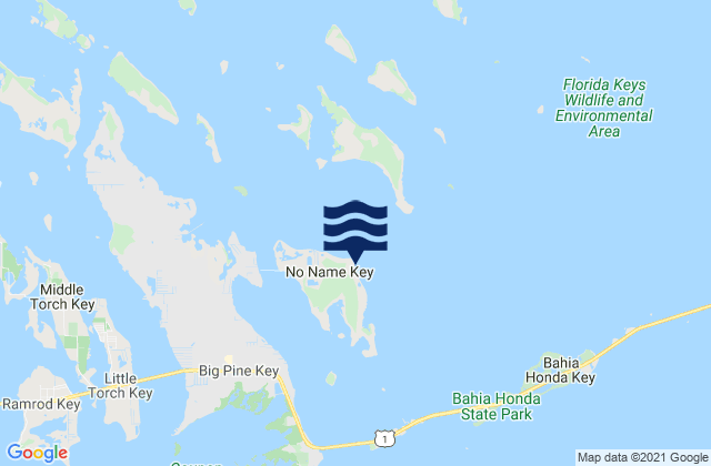 No Name Key (East Side Bahia Honda Channel), United Statesの潮見表地図