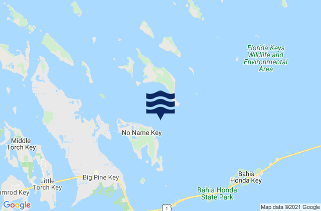 No Name Key northeast of, United Statesの潮見表地図