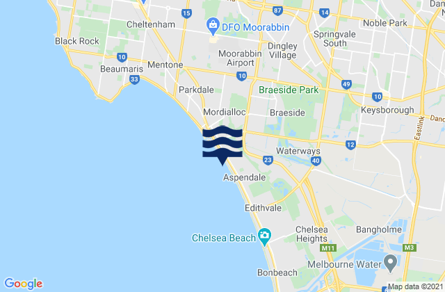 Noble Park, Australiaの潮見表地図