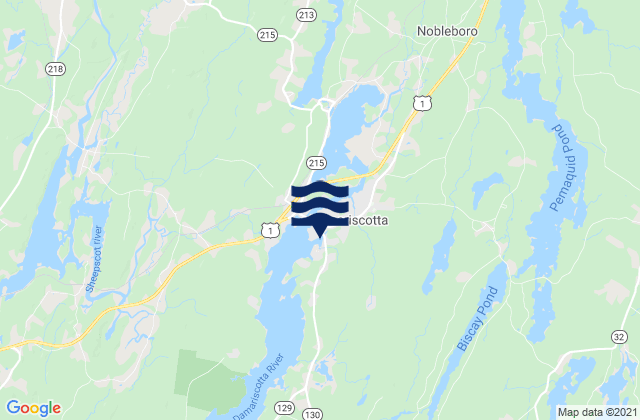 Nobleboro, United Statesの潮見表地図