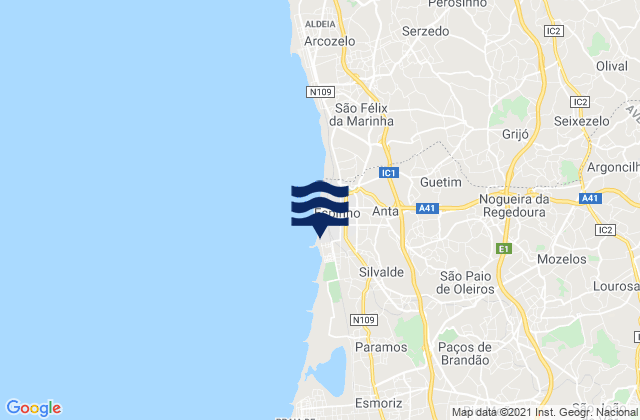 Nogueira da Regedoura, Portugalの潮見表地図