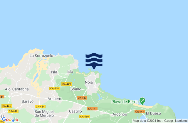 Noja, Spainの潮見表地図