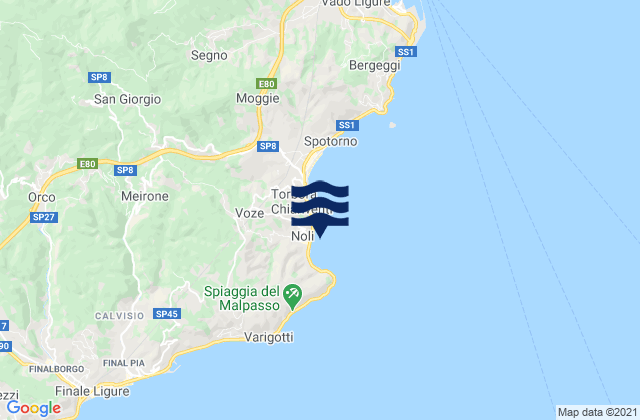 Noli, Italyの潮見表地図