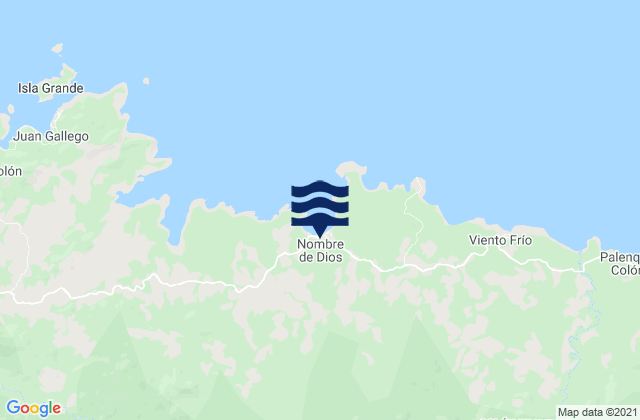 Nombre de Dios, Panamaの潮見表地図