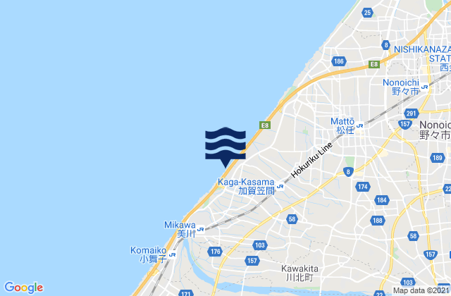 Nomi Gun, Japanの潮見表地図