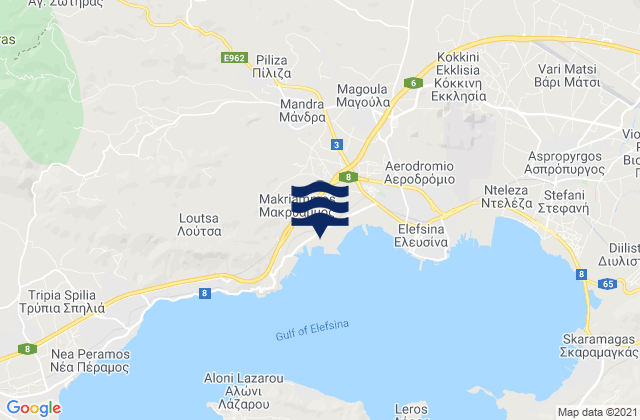 Nomós Attikís, Greeceの潮見表地図