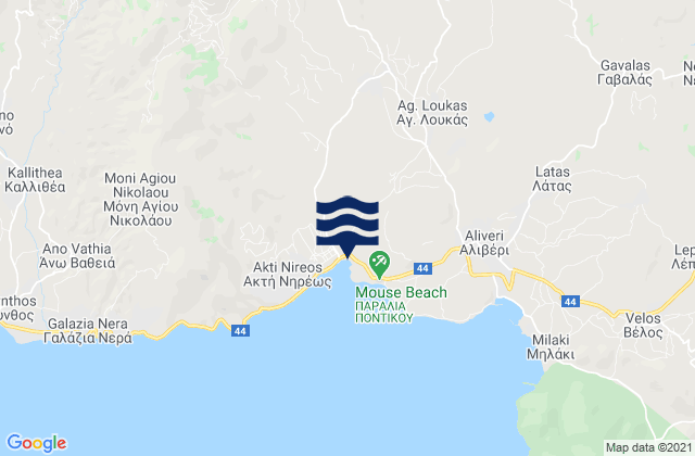 Nomós Evvoías, Greeceの潮見表地図