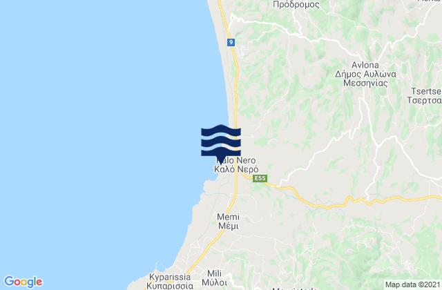 Nomós Messinías, Greeceの潮見表地図