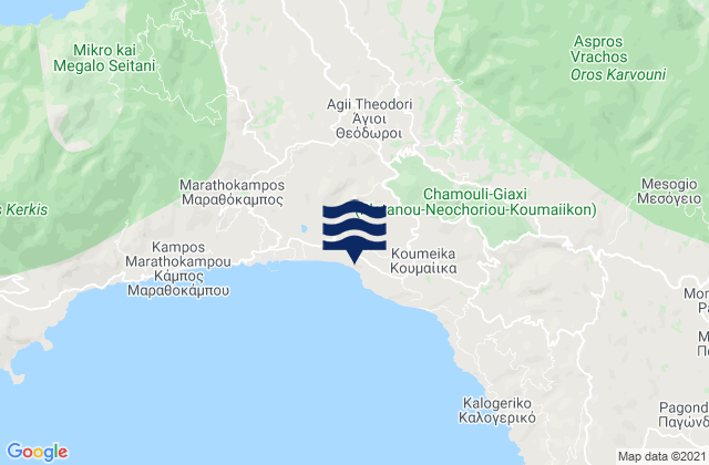 Nomós Sámou, Greeceの潮見表地図