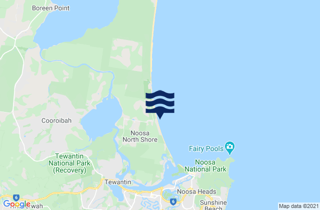 Noosa - First Point, Australiaの潮見表地図