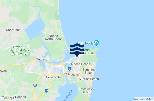 Noosa Heads, Australiaの潮見表地図