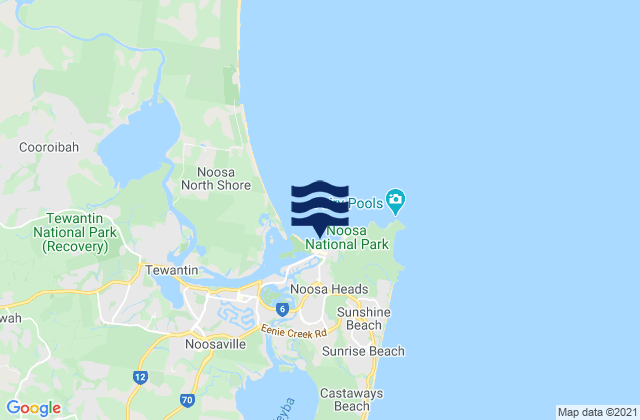 Noosa Main Beach, Australiaの潮見表地図