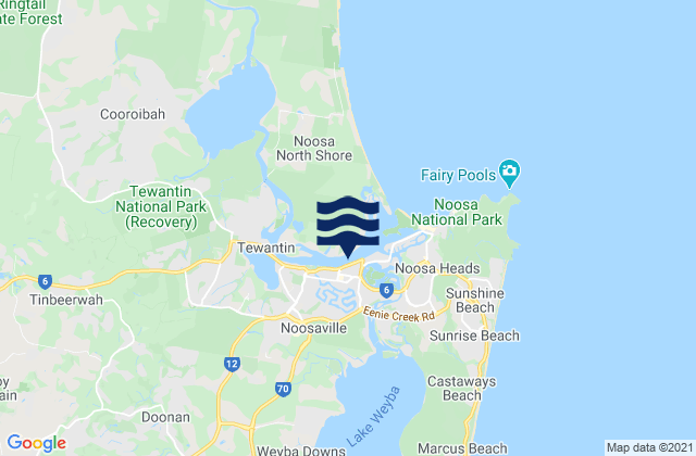 Noosaville, Australiaの潮見表地図