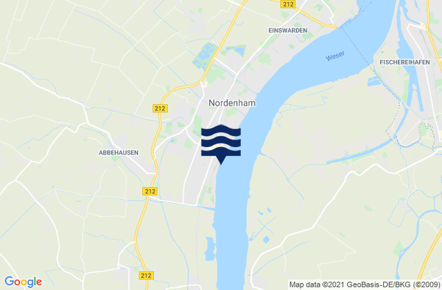 Nordenham, Germanyの潮見表地図
