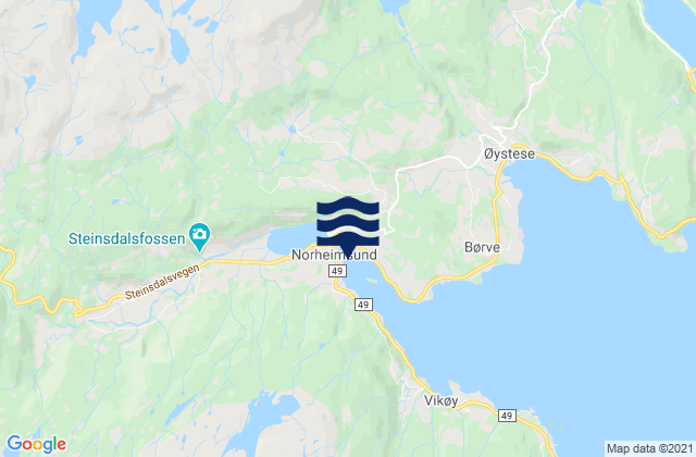 Nordheimsund, Norwayの潮見表地図