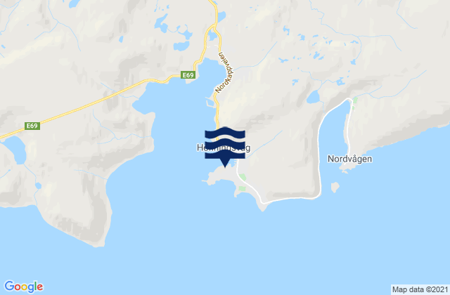 Nordkapp, Norwayの潮見表地図