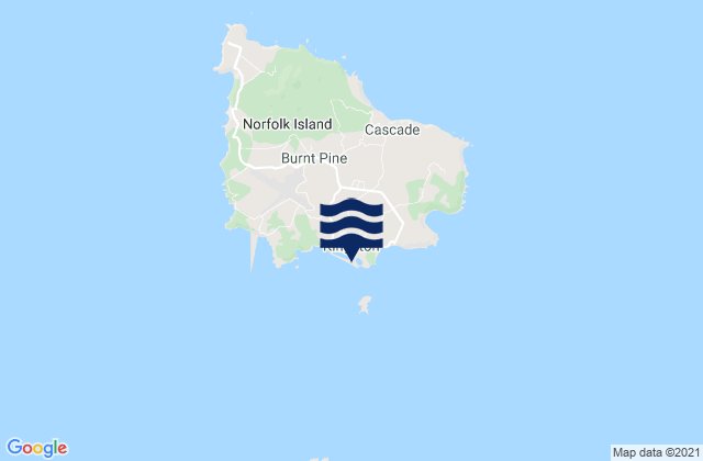 Norfolk Islandの潮見表地図