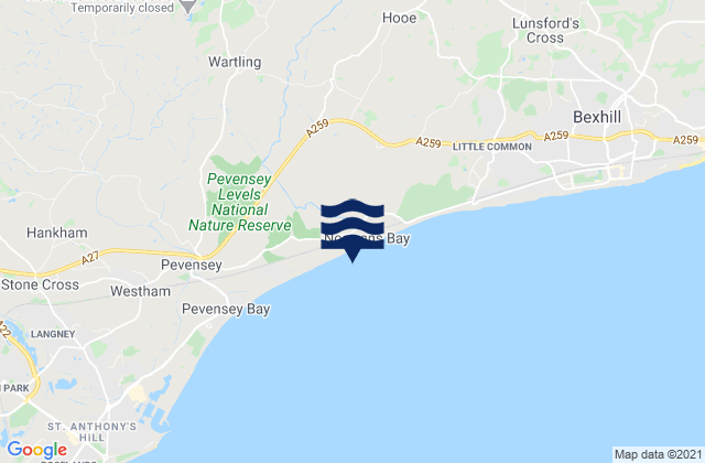Normans Bay Beach, United Kingdomの潮見表地図
