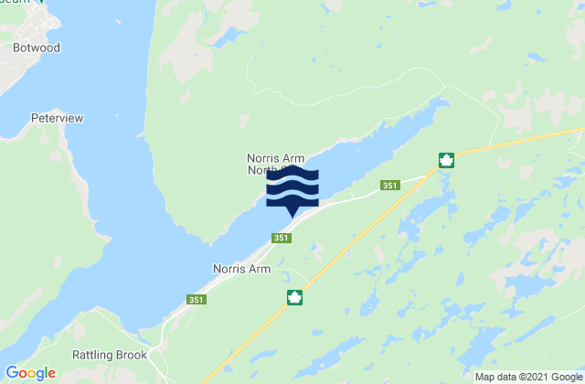 Norris Arm, Canadaの潮見表地図