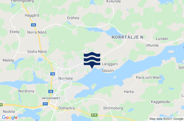 Norrtälje Kommun, Swedenの潮見表地図
