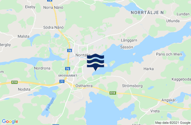 Norrtälje, Swedenの潮見表地図