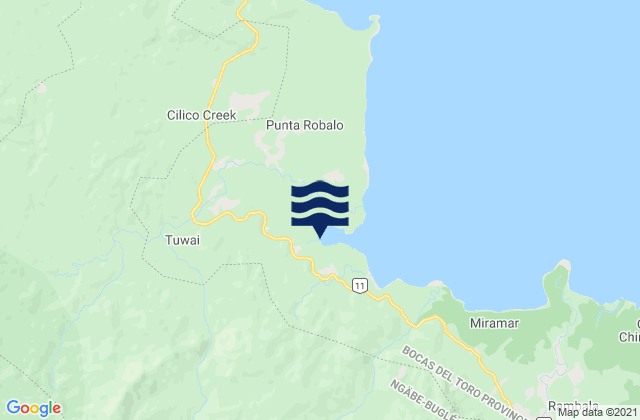 Norteño, Panamaの潮見表地図
