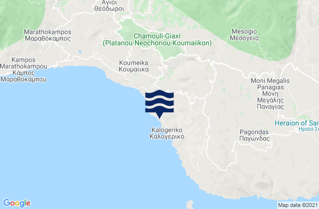 North Aegean, Greeceの潮見表地図